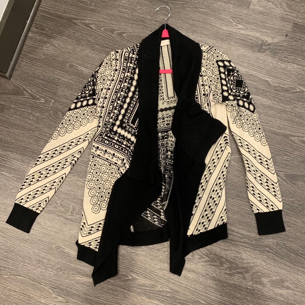 Black & Cream/Tan Cardigan